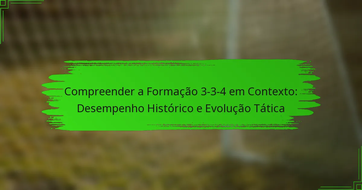 Compreender a Formação 3-3-4 em Contexto: Desempenho Histórico e Evolução Tática