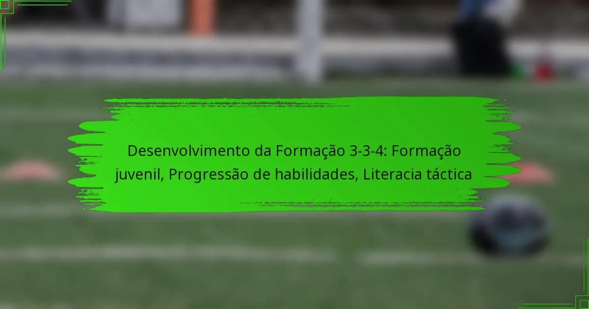 Desenvolvimento da Formação 3-3-4: Formação juvenil, Progressão de habilidades, Literacia táctica