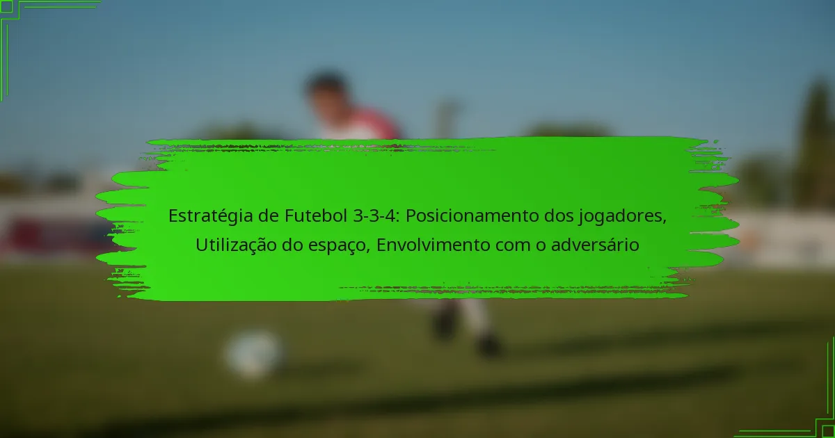 Estratégia de Futebol 3-3-4: Posicionamento dos jogadores, Utilização do espaço, Envolvimento com o adversário