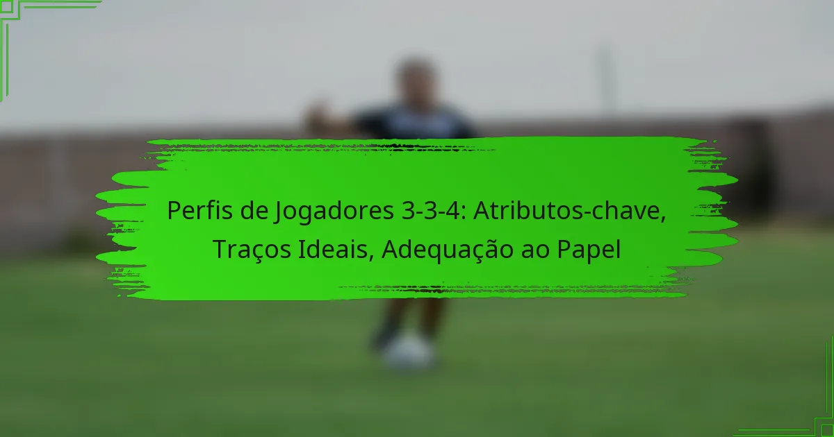 Perfis de Jogadores 3-3-4: Atributos-chave, Traços Ideais, Adequação ao Papel