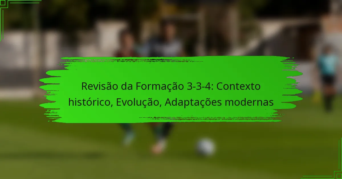 Revisão da Formação 3-3-4: Contexto histórico, Evolução, Adaptações modernas